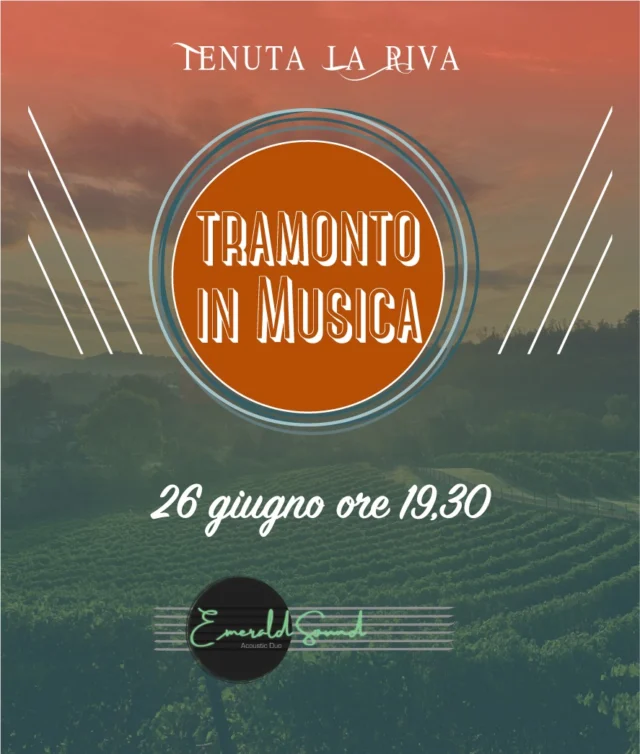 In questo periodo come non avere voglia di stare all'aria aperta, con le luci del tramonto, ascoltando musica dal vivo con un calice di vino fresco a disposizione? 
Magari stesi sul prato, protetti dalla Grande Quercia?
🌳🌅

Vi proponiamo un appuntamento con tutti questi ingredienti:

26 GIUGNO alle 19,30
TRAMONTO IN MUSICA 

con il duo acustico
EMERALD SOUND 🎼

e le loro calde note soul

All'arrivo vi consegneremo coperta, calice di vino (2 bevute a persona oppure una bottiglia ogni 4 persone), cestino con aperitivo. 

I post sono limitati, l'atmosfera sarà raccolta e magica.
Lasciatevi avvolgere dalla golden hour circondati da vigneti e pace. 
Lasciatevi cullare dalla potente e angelica voce di Viviana e dalle dolci note della chitarra di Alessandro.
Lasciatevi emozionare. 💓

Info e prenotazioni al 339 6643055 
oppure a esperienzedivino@tenutalariva.it

#tenutalariva #aperitivo #musicalive #aperitivoinvigna #vigneto #collibolognesi #tramontoinmusica #valsamoggia #picnicinvigna